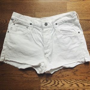 Citizens of Humanity White Denim High-Rise Shorts